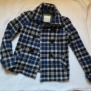 Aeropostale Plaid Pea Coat